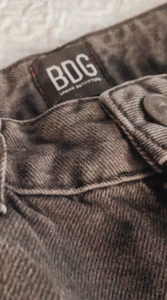 Close up of BDG labe and Tag on a pair of jeans