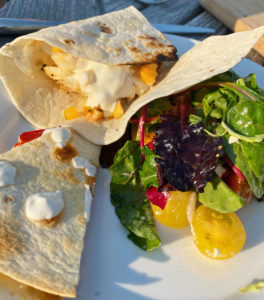 Image of Fish Taco's On a plate with a salad