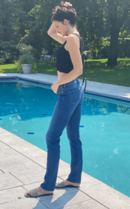 Image of Maddie Standing Outside Wearing Mavi Denim