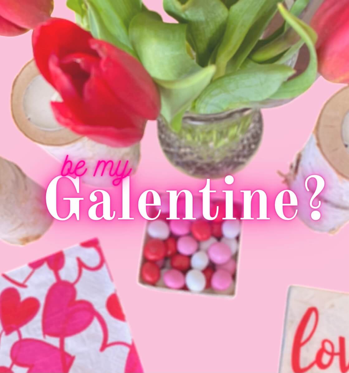 Image of valentines day decor with a be my galentine written in word art