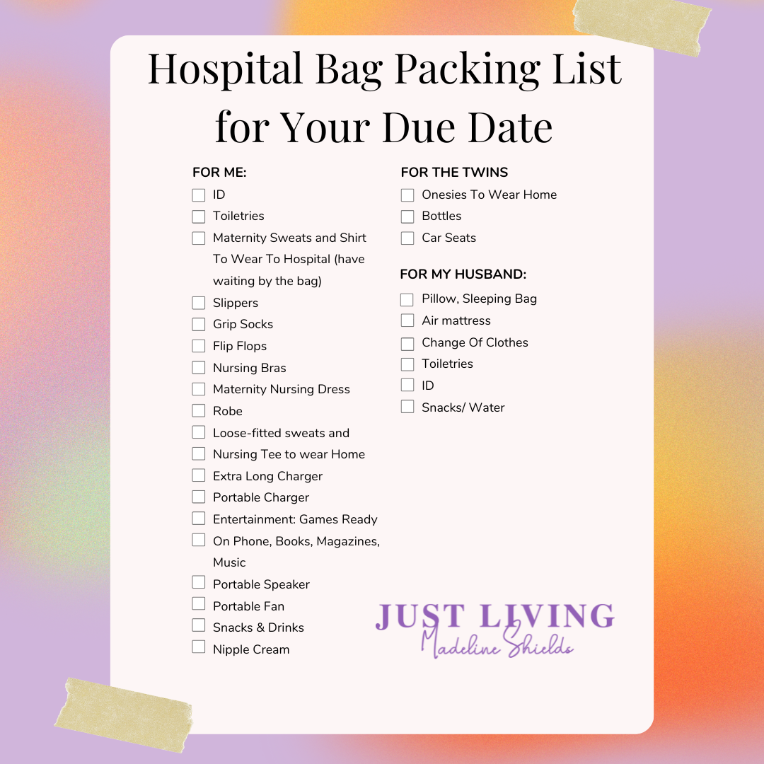 Due Date Ready: The Hospital Bag Checklist – Frida